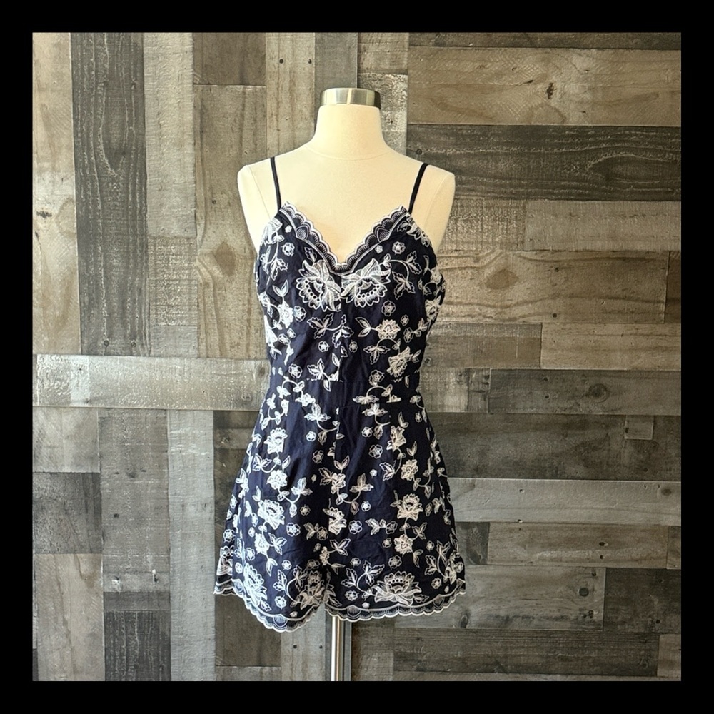 Altar’d State navy romper small boho floral coastal cowgirl festival wanderlust